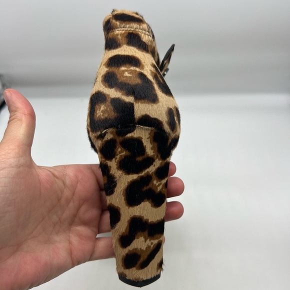 Diane Von Furstenberg - Chain-link Leopard Ankle Strap Open Toe High Heels SZ 11 - Picture 8 of 16